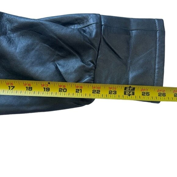 Vtg Lydia Creazioni By Ka Luk Gray Lamb Skin Leather Coat Size Ruffled Collar 1X - Picture 12 of 14